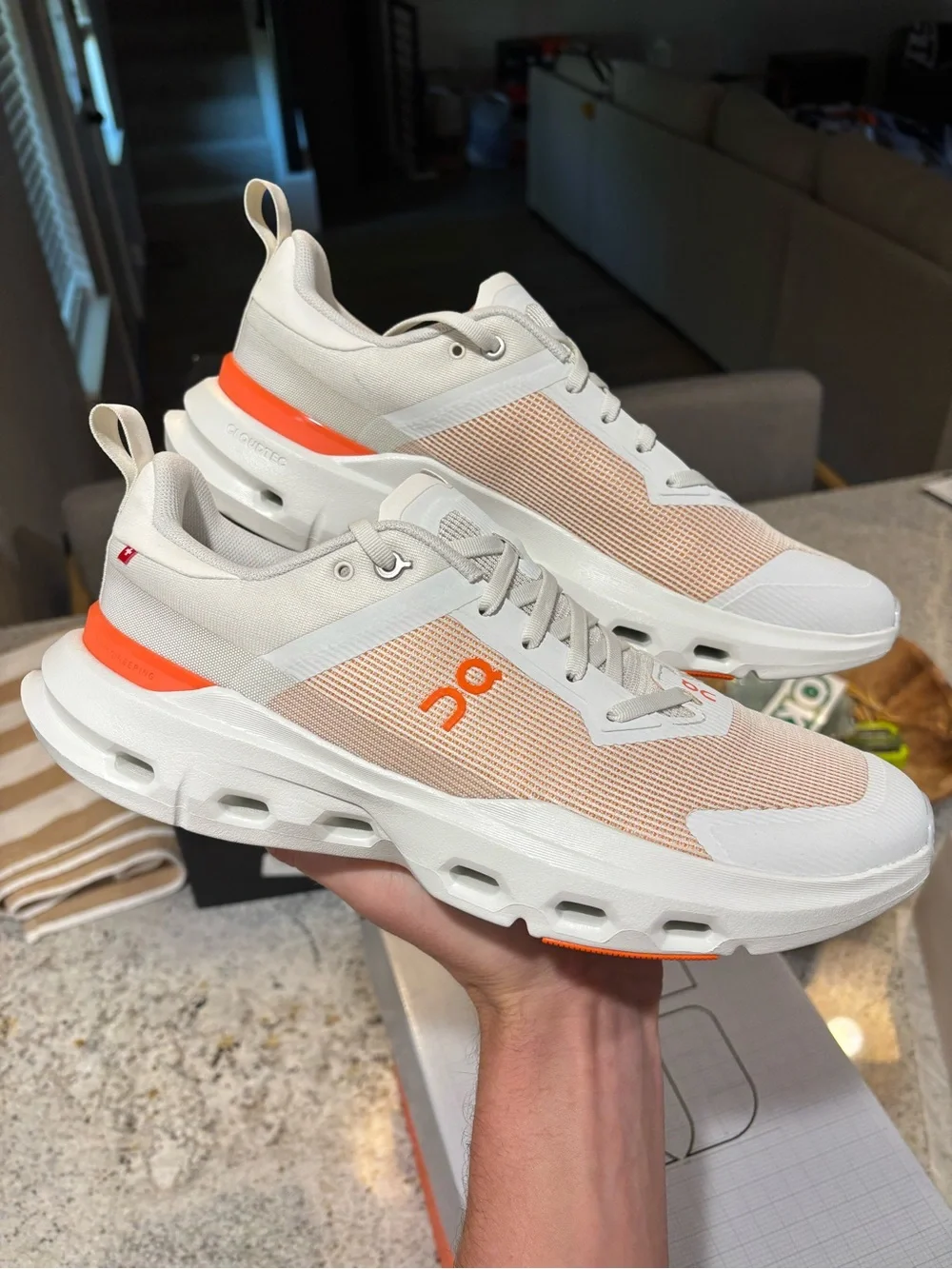 On Cloudpulse Next ‘Ice Flame’ Men’s Size 8 White Running Shoes NEW! 3MF30602196